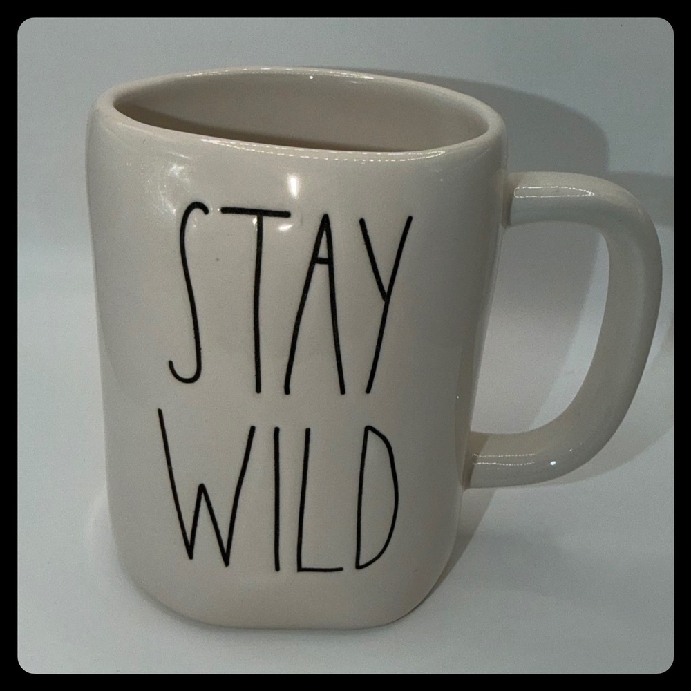 Rae Dunn Stay Wild Mug Cream Large Lettering Ceramic Coffee Cup